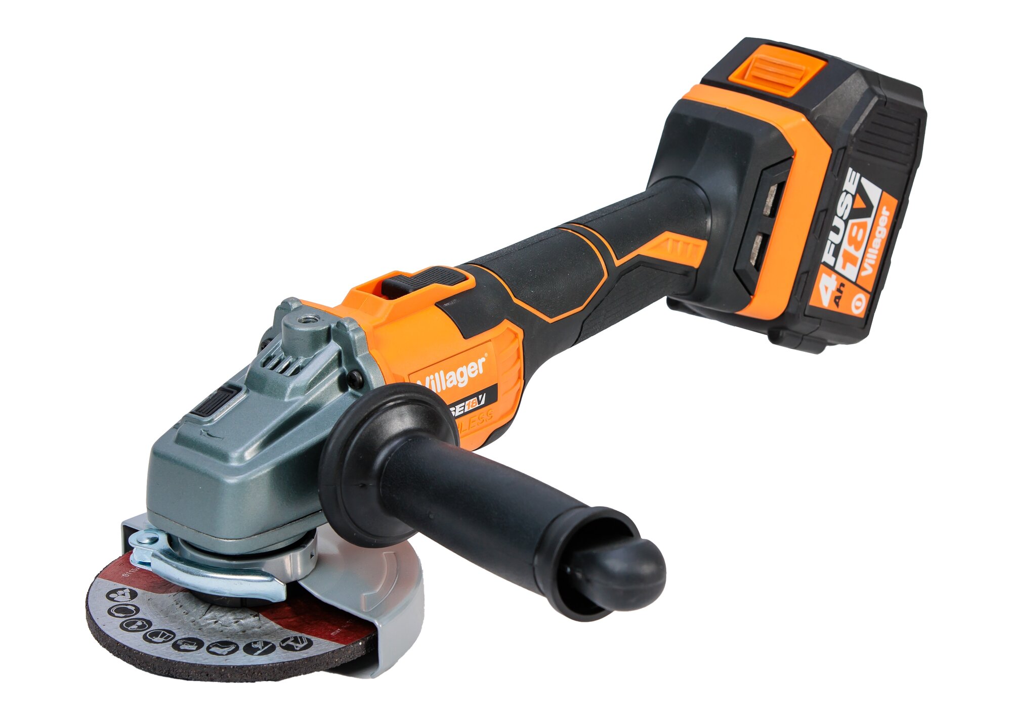 Akumulátorová uhlová brúska VILLAGER FUSE VLP 4420 (bez batérie a nabíjačky) - Image 2